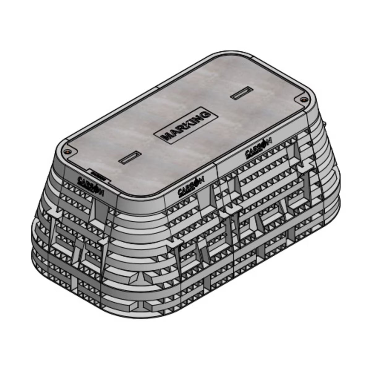 Carson Spec Valve Box Rectangle 24 in. x 48 in. x 18 in.H Gray Box/Gray Lid Overlapping Blank w/Bolt