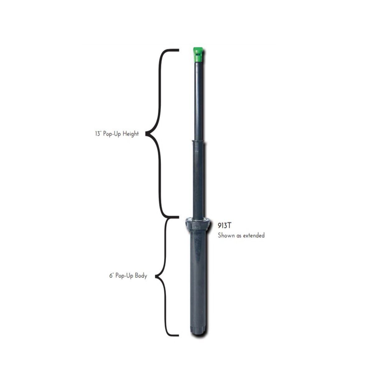 Hit Telescopic Sprinkler 13 in. Pop-Up w/ Pressure Reducer 30 PSI