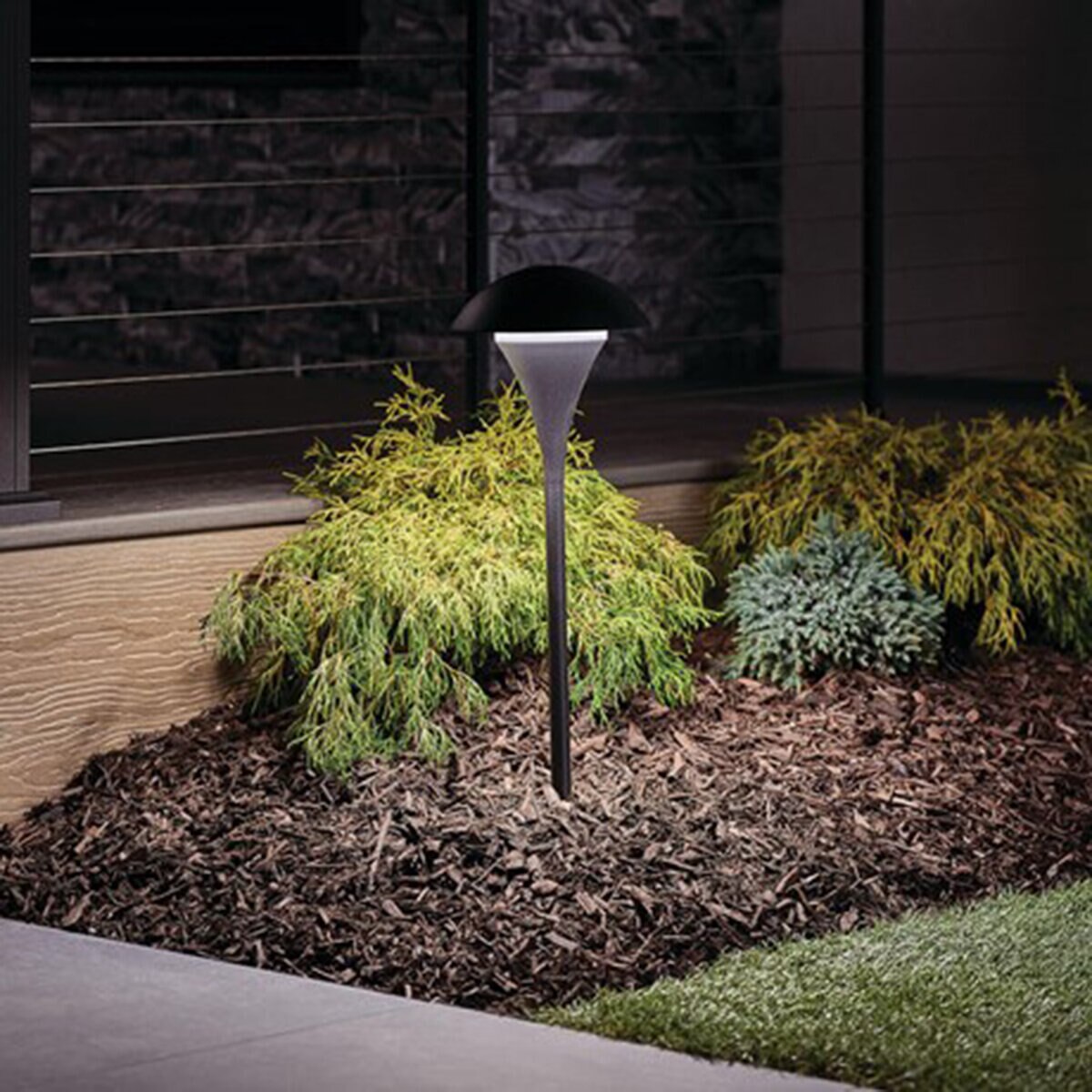 Kichler 15236BKT Eclipse Series 120V Path Light Tannery Black 75W A19 Incandescent 25 in. Height with Textured Black Finish