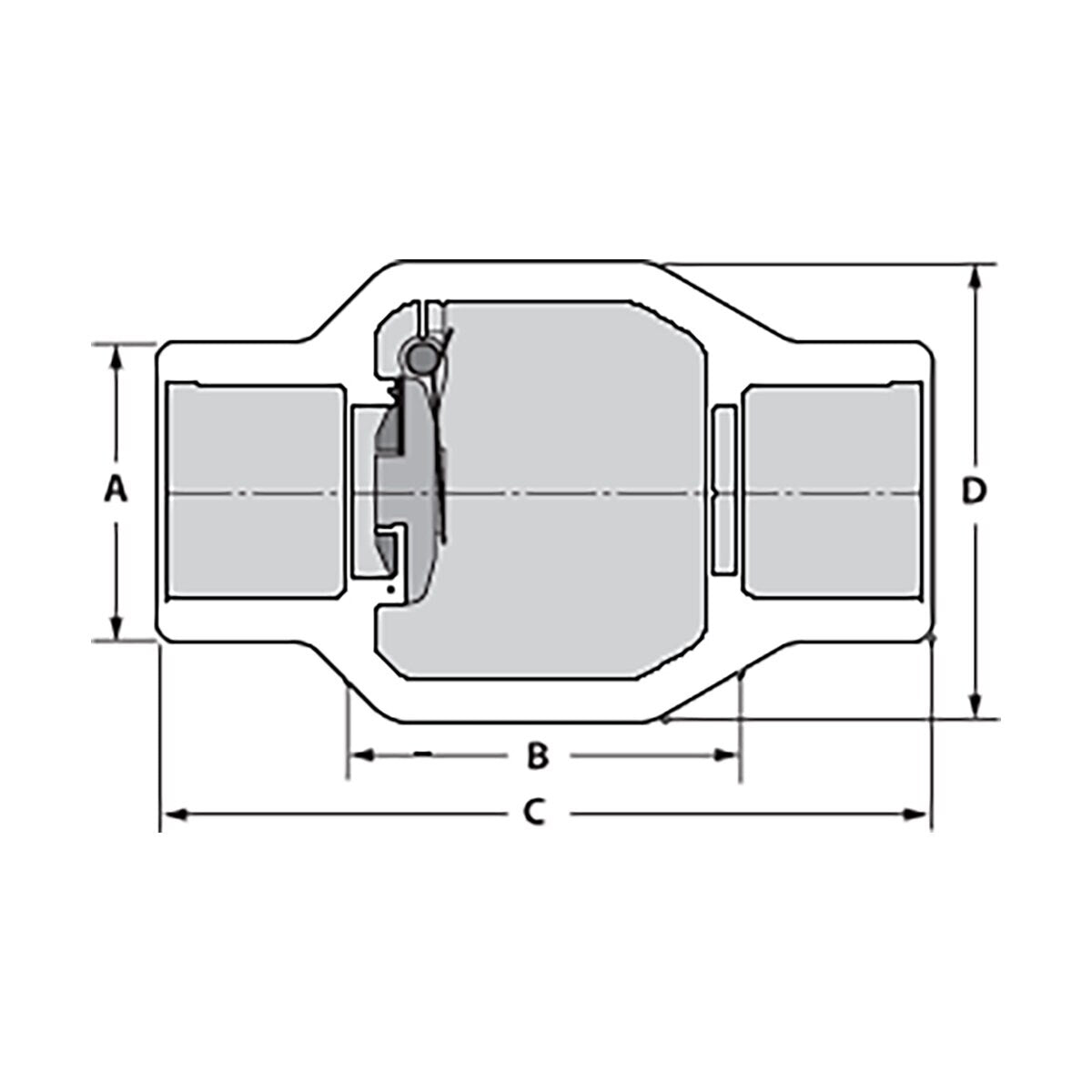 1 PVC Utility Spring Check Valve Soc EPDM