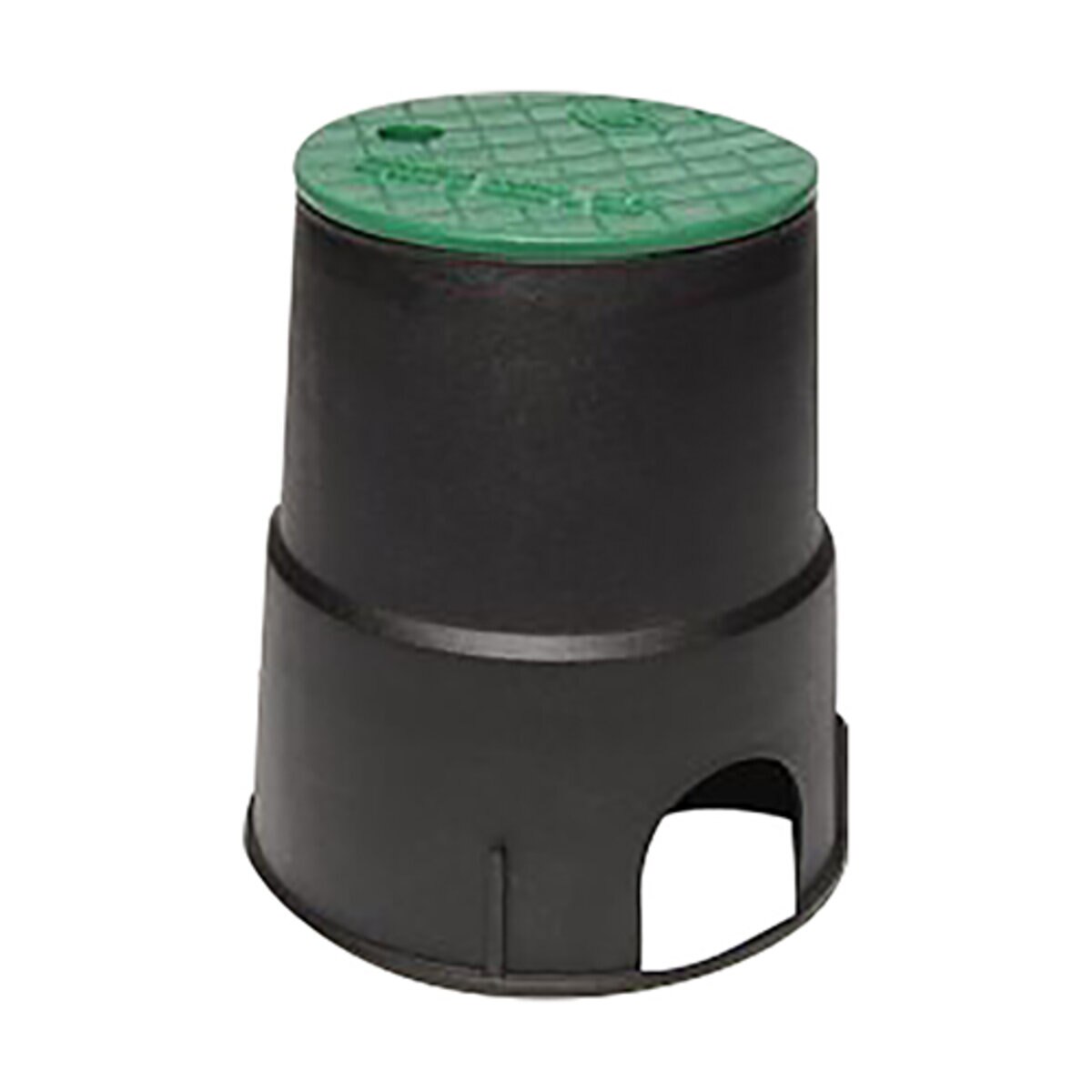 Dura Valve Box Round 6 in. Black Box w/ Green Lid Overlapping ICV