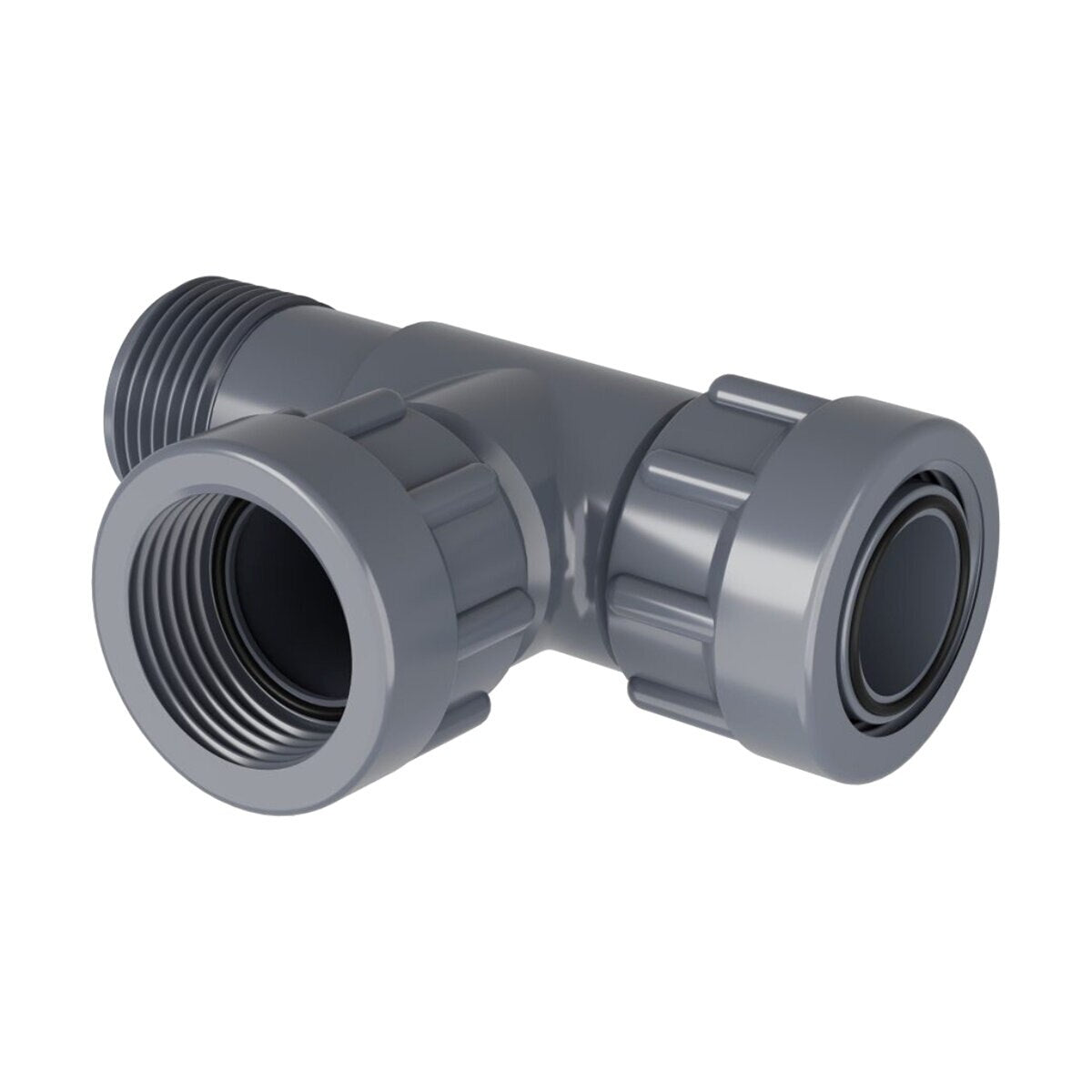 Dura 301-010 Single Port Manifold Tee 1 in. Swivel x MIPT x Swivel with O-Ring