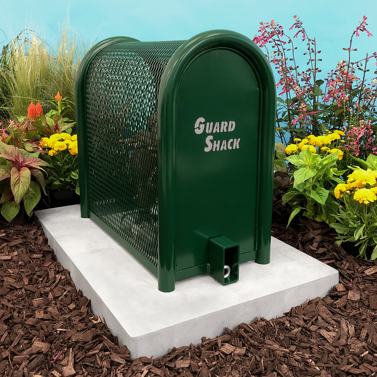 GuardShack Powdercoated Enclosure Lift-Off (10"W x 18"H x 12"L) - Green/Tan