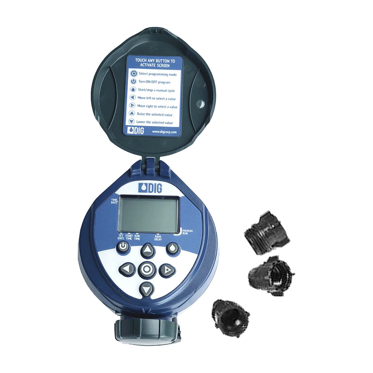 Dig 400A-MVA Single-Station 400-Series Battery Operated Controller with 3/4 in. Actuator and 1 in. Adapter Kit