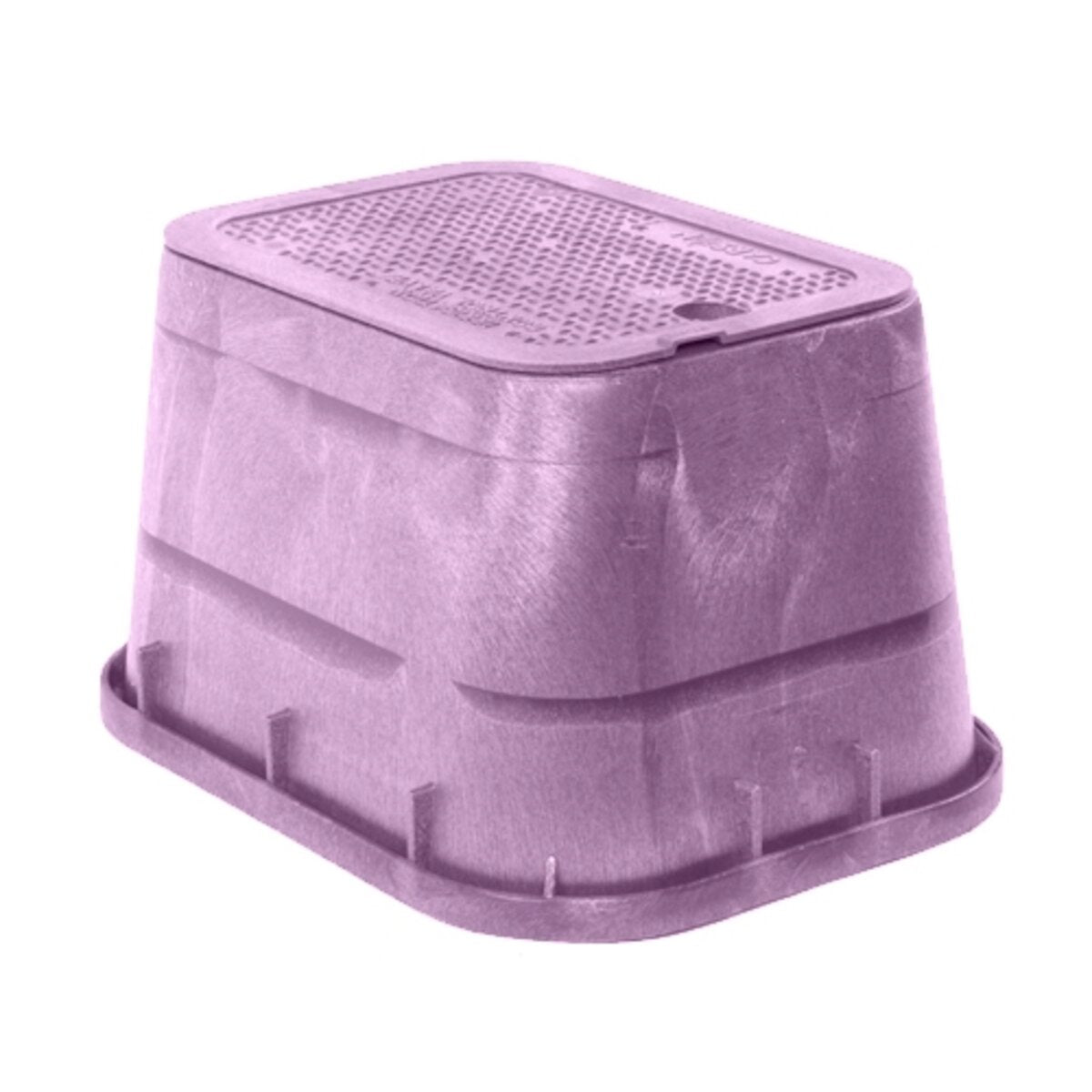 Carson Spec Valve Box Rectangle 14 in. x 19 in. x 12 in.H Purple Box/Purple Lid Overlapping RWDNDES