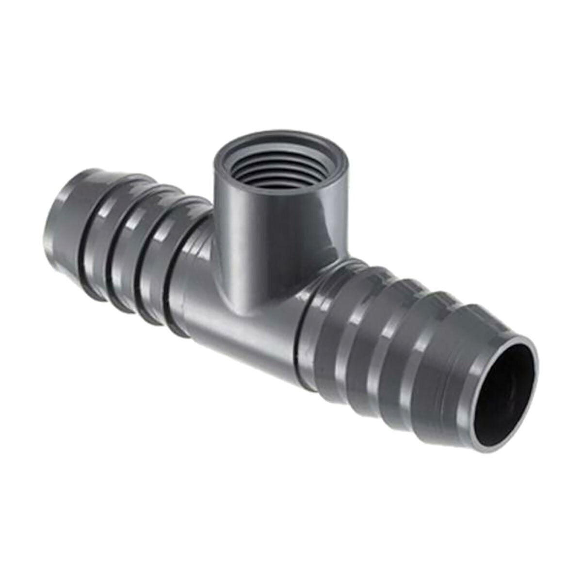 1402-199  Spears Reducing Tee Gray PVC 1-1/2 in. x 1-1/4 in. x 1/2 in. Insert x Insert x Fipt