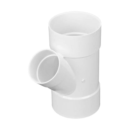 64P08  -NDS PVC S&D 45 Deg. Street Wye HUB x HUB x HUB White 6 in. x 4 in.