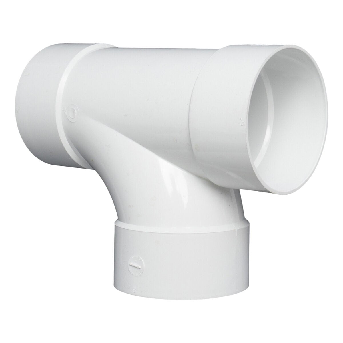 6P09 -NDS PVC Sanitary Tee HUB x HUB x HUB White 6 in.