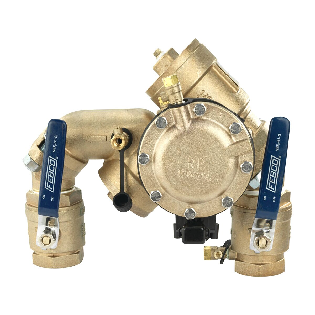 F825HYA  FEBCO 825YA Angle Pattern Reduced Pressure Zone Assembly w/ Ball Valves 2 in. Bronze w/ Flood Sensing Capability (Sensing Upgrade Kit Sold Separately) | F825HYA