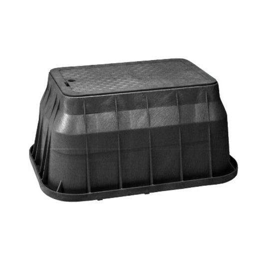 Carson Spec Valve Box Rectangle 13 in. x 24 in. x 12 in.H Black Box/Black Lid Overlapping Blank w/Bolt