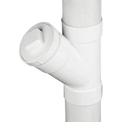 4P08  NDS PVC S&D 45 Deg. Wye HUB x HUB x HUB White 4 in.