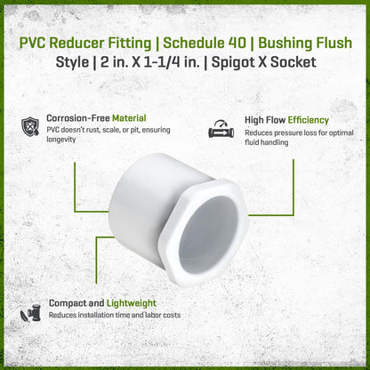 437-250 Sch 40 PVC Reducer Bushing Flush Style 2 in. x 1-1/4 in. Spigot x Socket | Spears