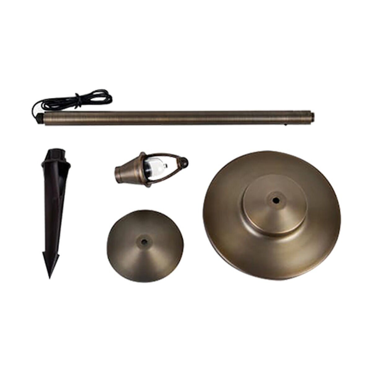 Elegant Lighting   P804-DB  P804-DB  Elitco 9 in. 2-Tiered Darkened Brass Path Light