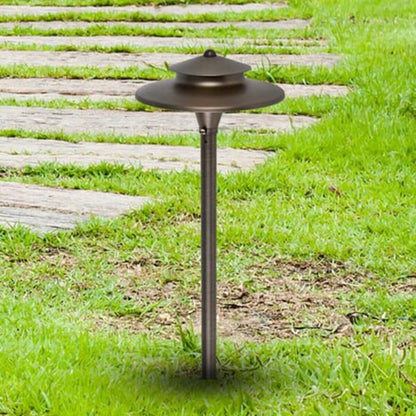 Elegant Lighting   P804-DB  P804-DB  Elitco 9 in. 2-Tiered Darkened Brass Path Light