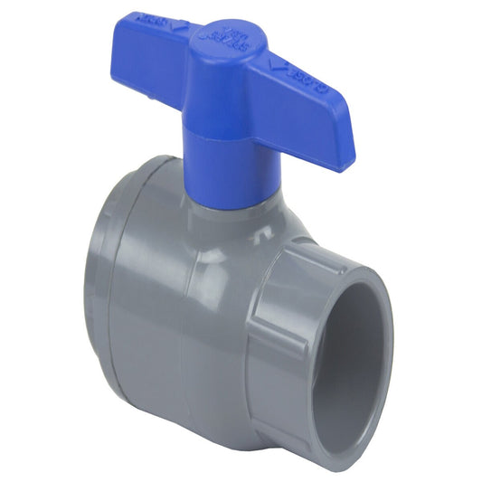 Spears Utility Gray PVC Ball Valve 3/4 in. Socket w/ Blue Handle & EPDM O-Rings