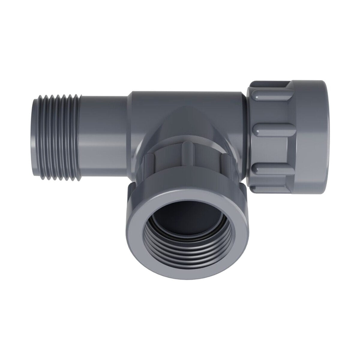 Dura Single Port Manifold Tee 1 in. Swivel x MIPT x Swivel with O-Ring
