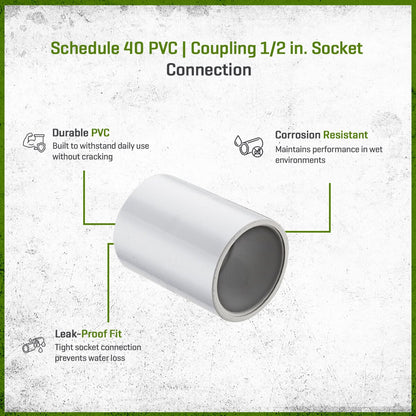 429-005 Sch 40 PVC Coupling 1/2 in. Socket | Spears
