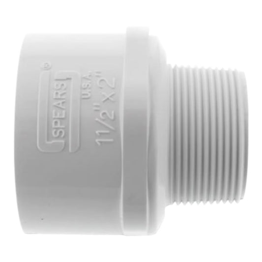 436-213 Sch 40 PVC Reducing Male Adapter 1-1/2 in. x 2 in. MIPT x Socket | Spears