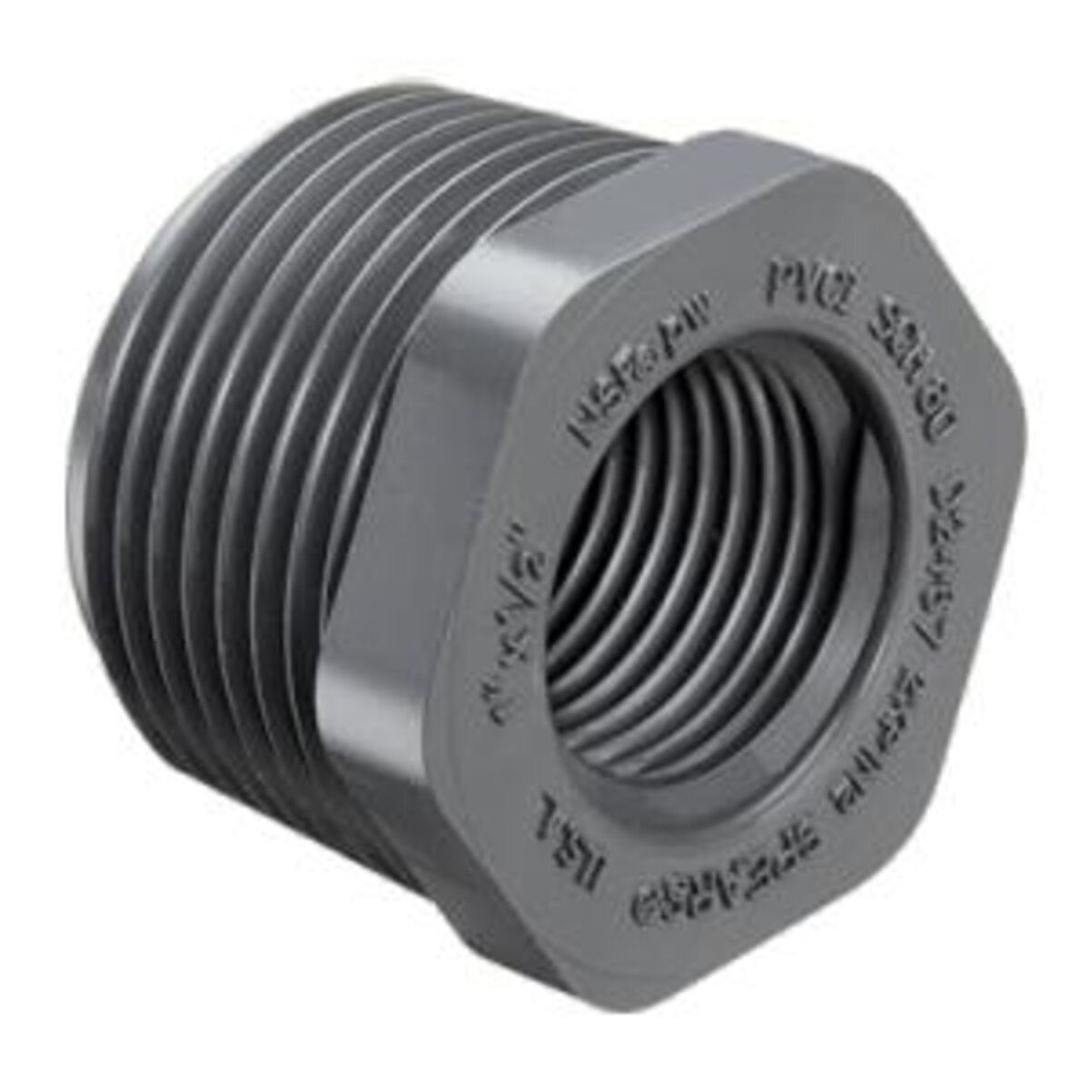 839-131 Sch 80 PVC Reducer Bushing Flush Style 1 in. x 3/4 in. MIPT x FIPT | Spears