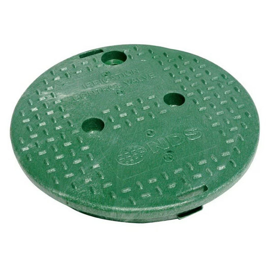NDS Standard Valve Box Lid Round 10 in. Overlapping Green Polyethylene ICV Lid Only