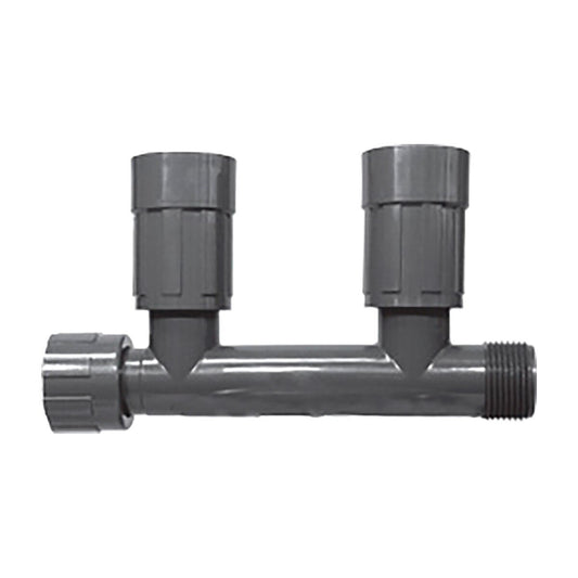 Lasco Double Tee UltraZone Series Black PVC 1 in. Nut x Mthd x Fvconn