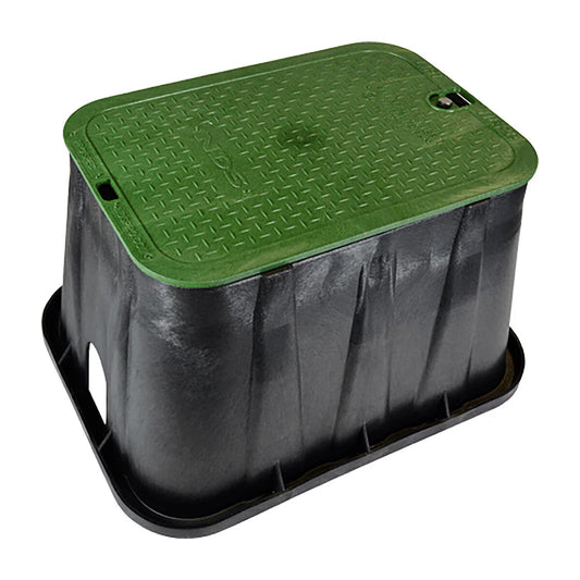 NDS Valve Box Pro-Spec Series Black Box & Green Cover ICV 21-1/8 in. L x 15-3/4 in. W x 12-1/4 in.
