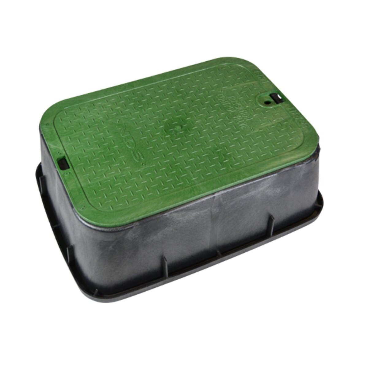 NDS Standard Valve Box Tapered Rectangle 13 in. x 20 in. x 6 in. H Black Box/Green Lid Overlapping ICV