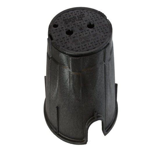 NDS Pro-Spec Valve Box Round 10 in. Black Box/Black Lid Overlapping RW