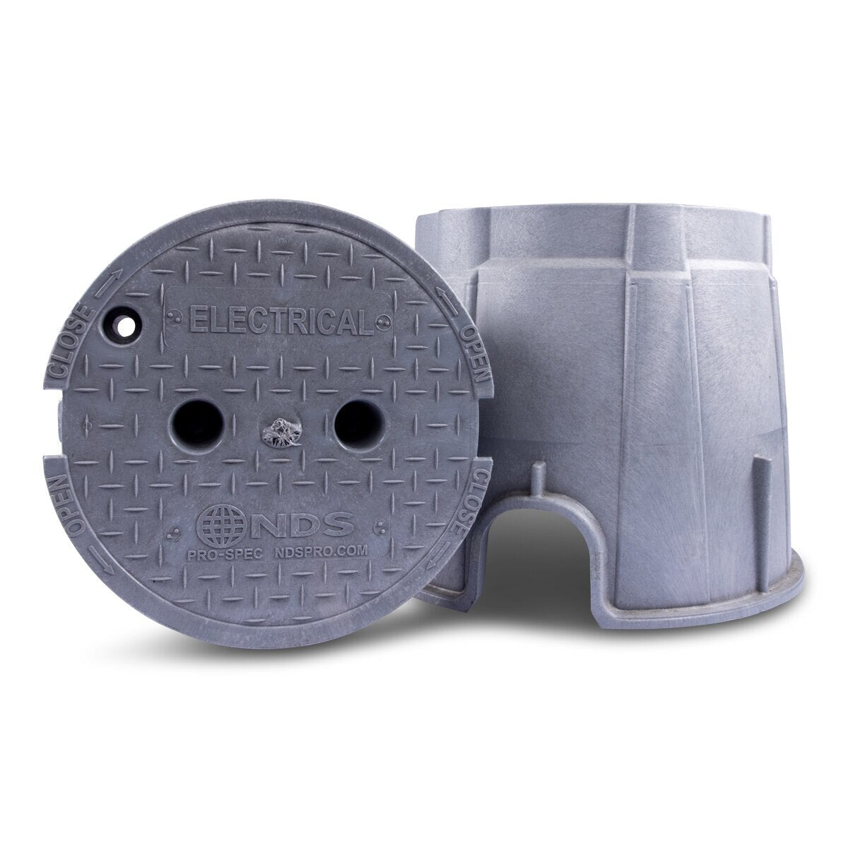 NDS Pro-Spec Electric Box CVR Gray Box/Gray Cover 10 in. Round