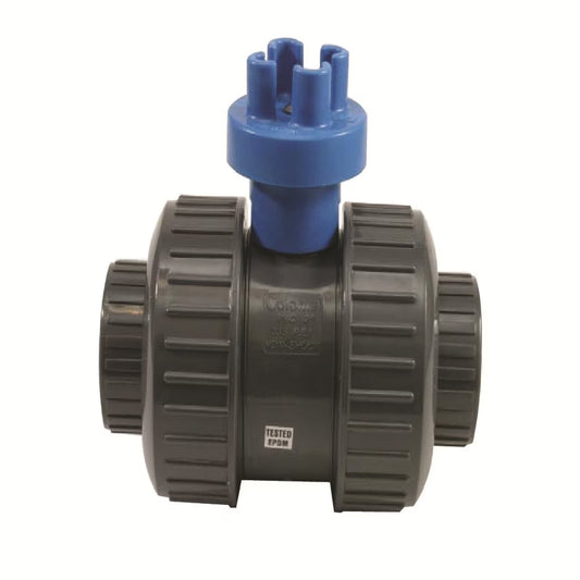 Slo-Close Full Block True Union Ball Valve PVC 2-1/2 in. Socket