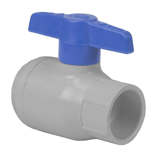 Spears Utility Ball Valve Gray PVC 2-1/2 in. Socket w/ Blue Handle & EPDM O-Rings
