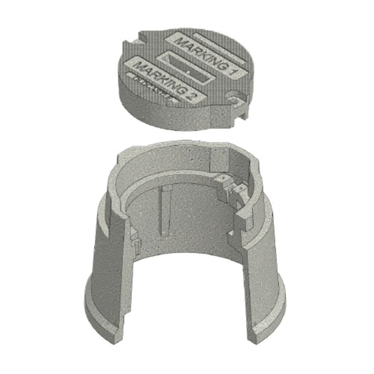 Oldcastle Polymer Valve Box Round 9 in. Gray Box/Gray Lid Drop-in Blank w/Bolt