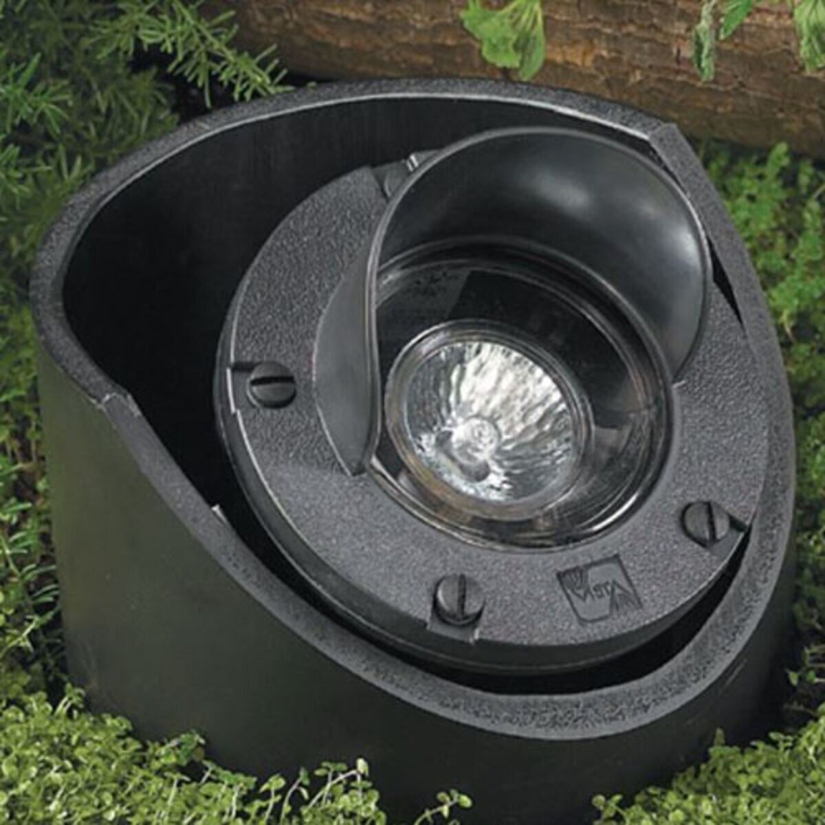 Vista Adjustable Well Light Black No Lamp w/ Shield