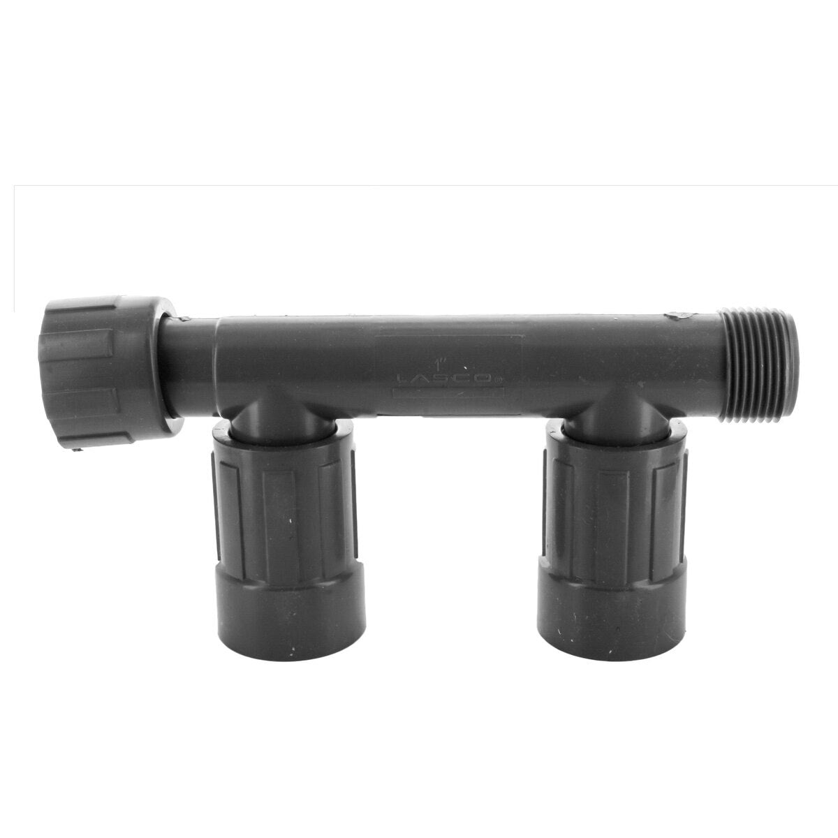 1201-210 -Lasco Double Tee UltraZone Series Black PVC 1 in. Nut x Mthd x Fvconn