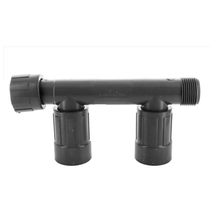 1201-210 -Lasco Double Tee UltraZone Series Black PVC 1 in. Nut x Mthd x Fvconn