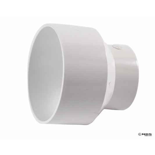 6P07  -NDS PVC S&D Reducer Coupling HUB x HUB White 4 in. x 6 in.