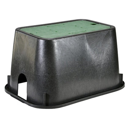 NDS Valve Box Rectangle 10 in. x 15 in. x 10 in.H Black Box/Green Lid Drop-in VB