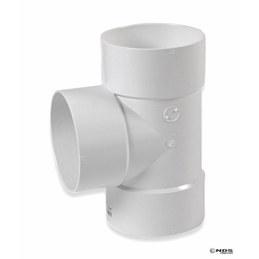 86P01 -NDS PVC S&D Tee HUB x HUB x HUB White 8 in. x 6 in.