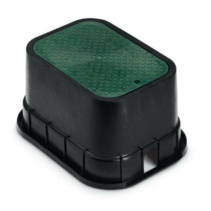 Valve Box Black Body Standard w/ Drop In Green Lid 12 in.