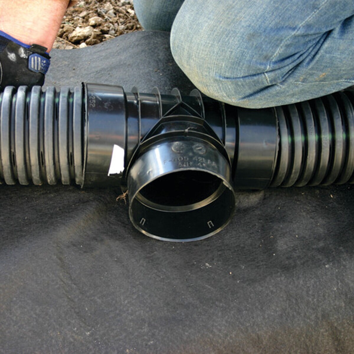 ADS Single Wall Perforated Pipe Black Plastic 6 in. x 20 ft.