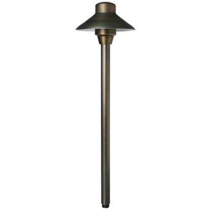 UniqueL6-NL   6 in. Lancer Path Light 18 in. Riser Brass Housing Weathered Brass Finish No Lamp