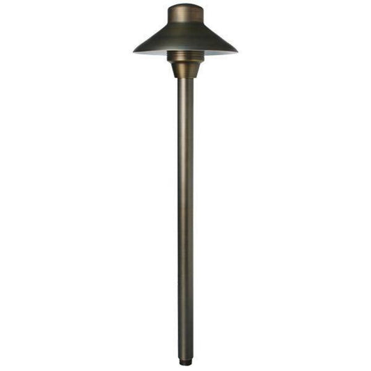 UniqueL6-NL   6 in. Lancer Path Light 18 in. Riser Brass Housing Weathered Brass Finish No Lamp