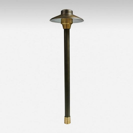 UniqueC6-NL   6 in. Centaurus Path Light 18 in. Riser Brass Housing Weathered Brass Finish No Lamp