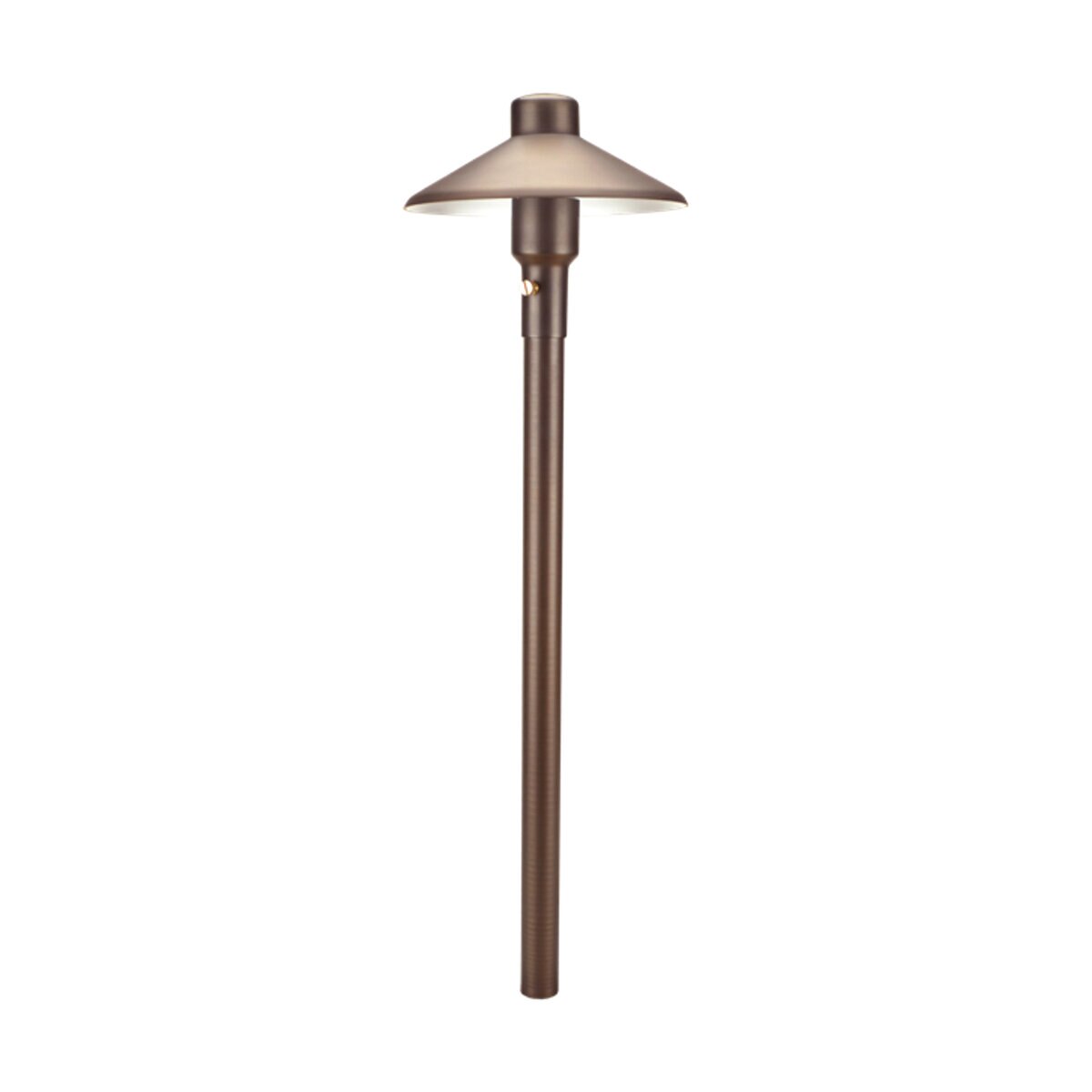 Unique 7 in. Mercury Path Light 18 in. Riser Brass Housing Weathered Brass Finish No Lamp
