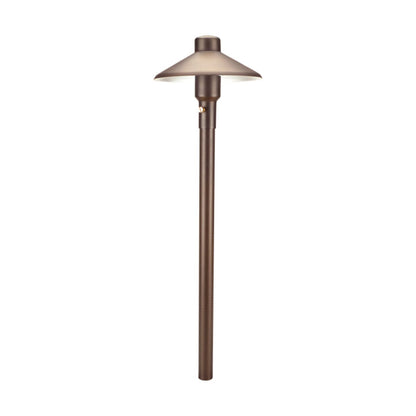 Unique 7 in. Mercury Path Light 18 in. Riser Brass Housing Weathered Brass Finish No Lamp