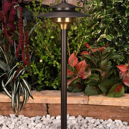 Unique SA-NL   Saturn Path Light 18 in. Riser Brass Housing Weathered Brass Finish No Lamp