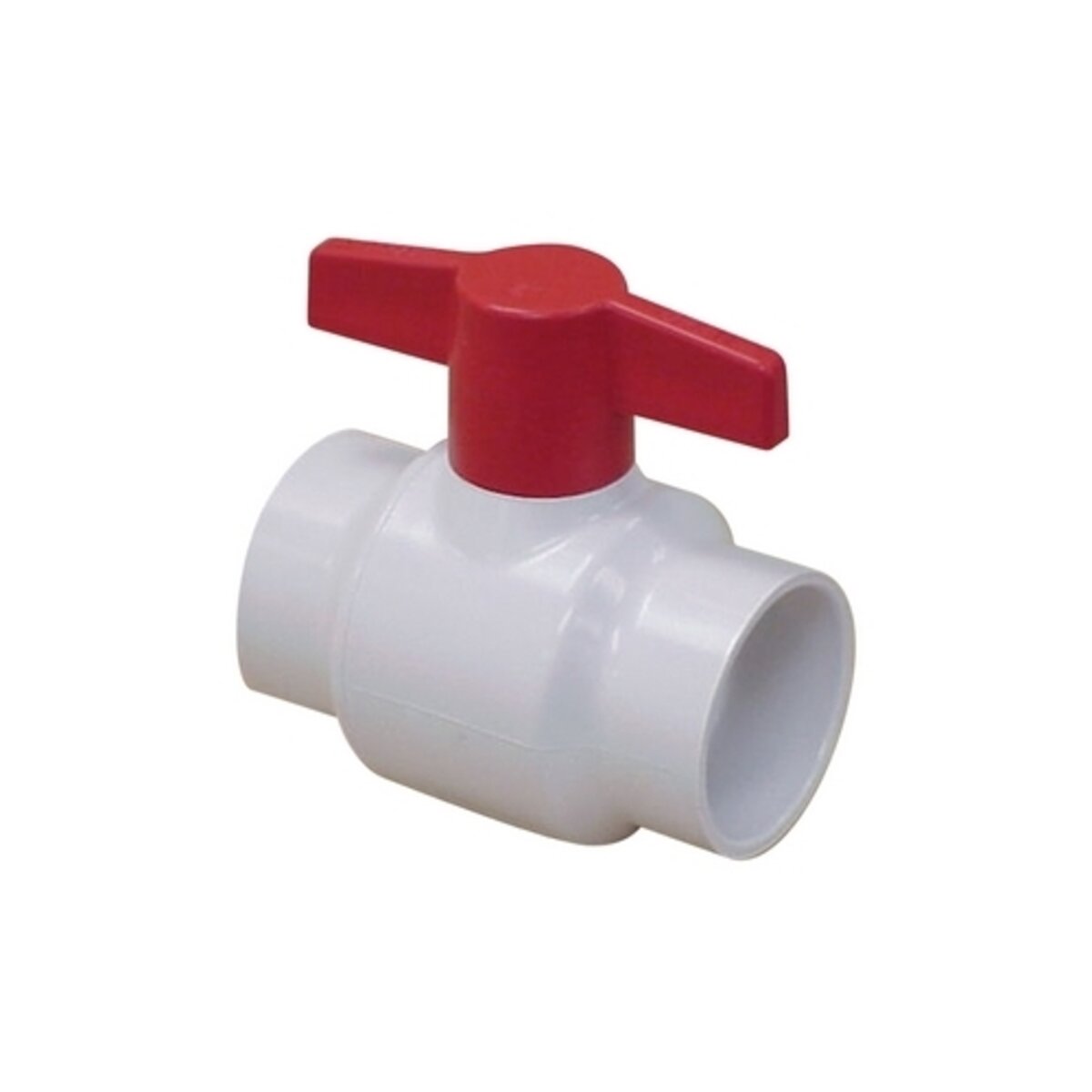 Spears Cold Water White PVC Ball Valve 1 in. Socket w/ Red Handle & EPDM O-Rings