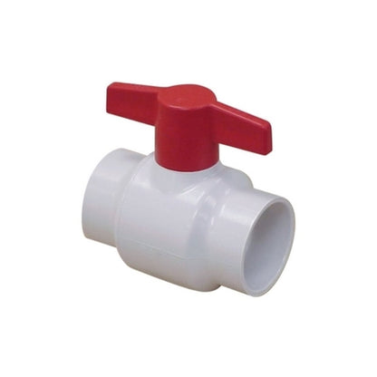 Spears Cold Water White PVC Ball Valve 1 in. Socket w/ Red Handle & EPDM O-Rings