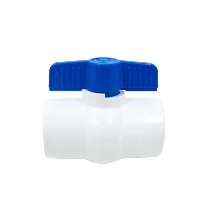2 PVC White Ball Valve Slip 491 Commercial Blue Handle Colonial Lasco