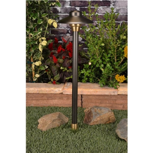 Unique C612-NL 6 in. Centaurus Path Light 18 in. Riser Brass Housing Weathered Brass Finish No Lamp